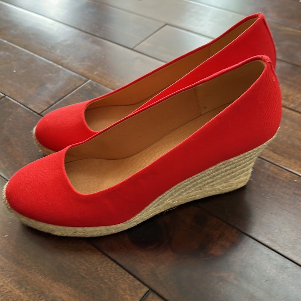 J Crew Canvas Espadrille Wedges